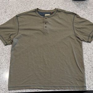 Hobbs Creek Olive Green Henley Short Sleeve Shirt Mens 2XL